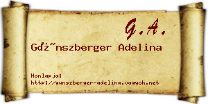 Günszberger Adelina névjegykártya